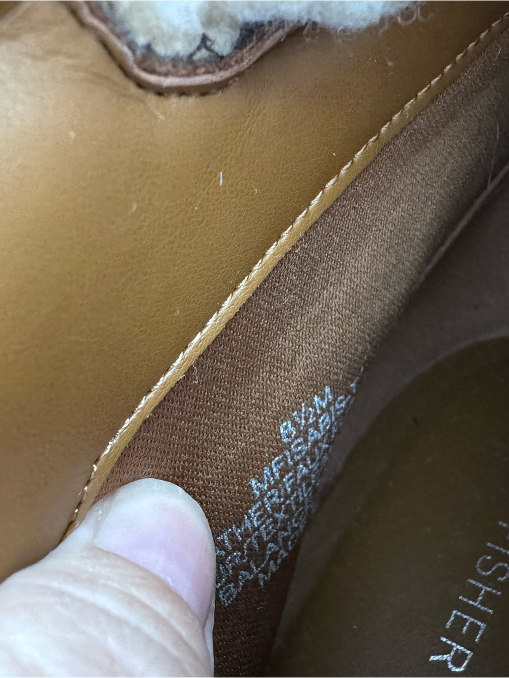 Marc Fisher Suede Sherpa Hiking Boots Tan Lug Sole Size 9 - Picture 14 of 14